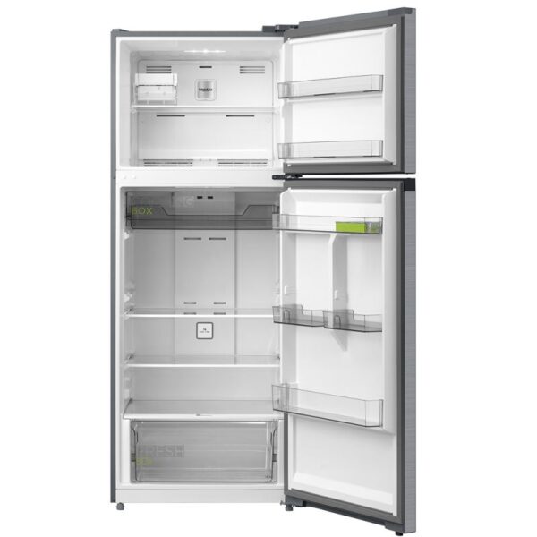 This refrigerator features special crispers for storing vegetables and fruits