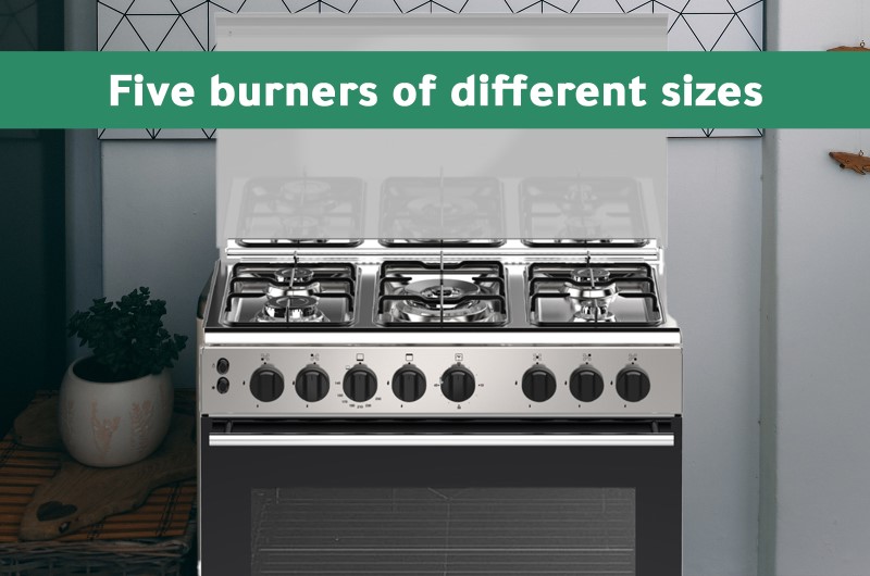 Bompani Gas Cooker 5 Burner With Oven And Grill Stainless Steel ESSE80GG5TCIX AlHassan