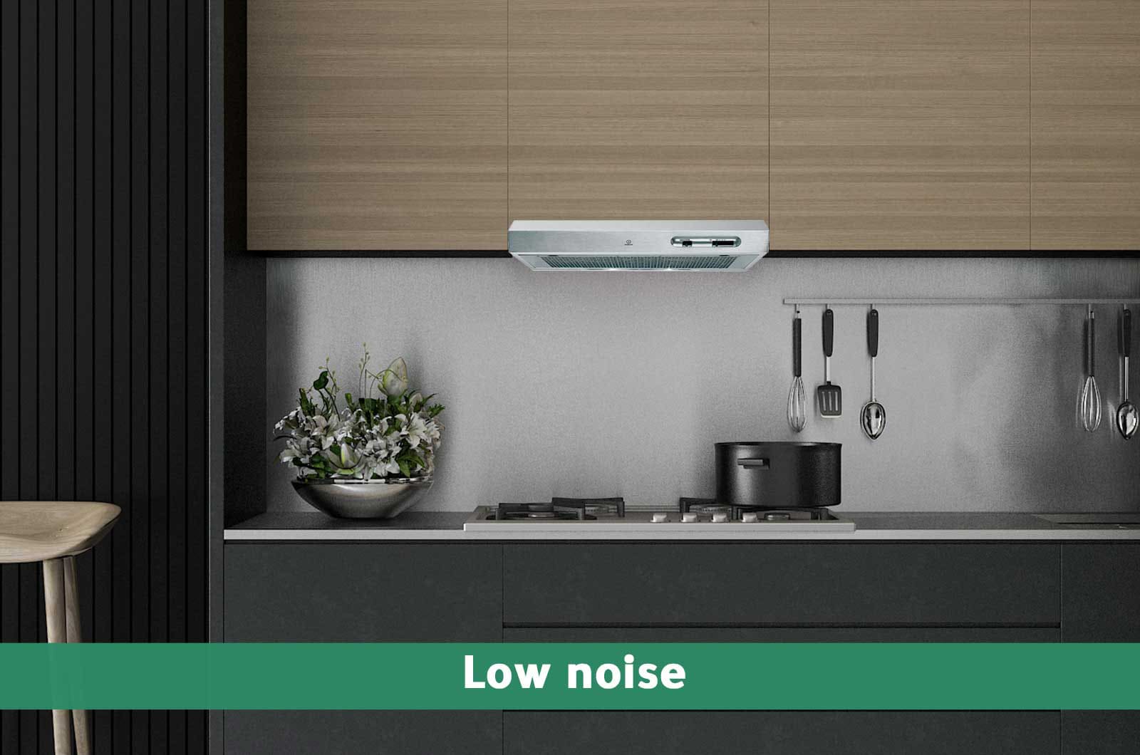 Ariston Built-In Wall Mounted Cooker Hood - 3 Speeds - grey 3 H191.2 IXeng 3