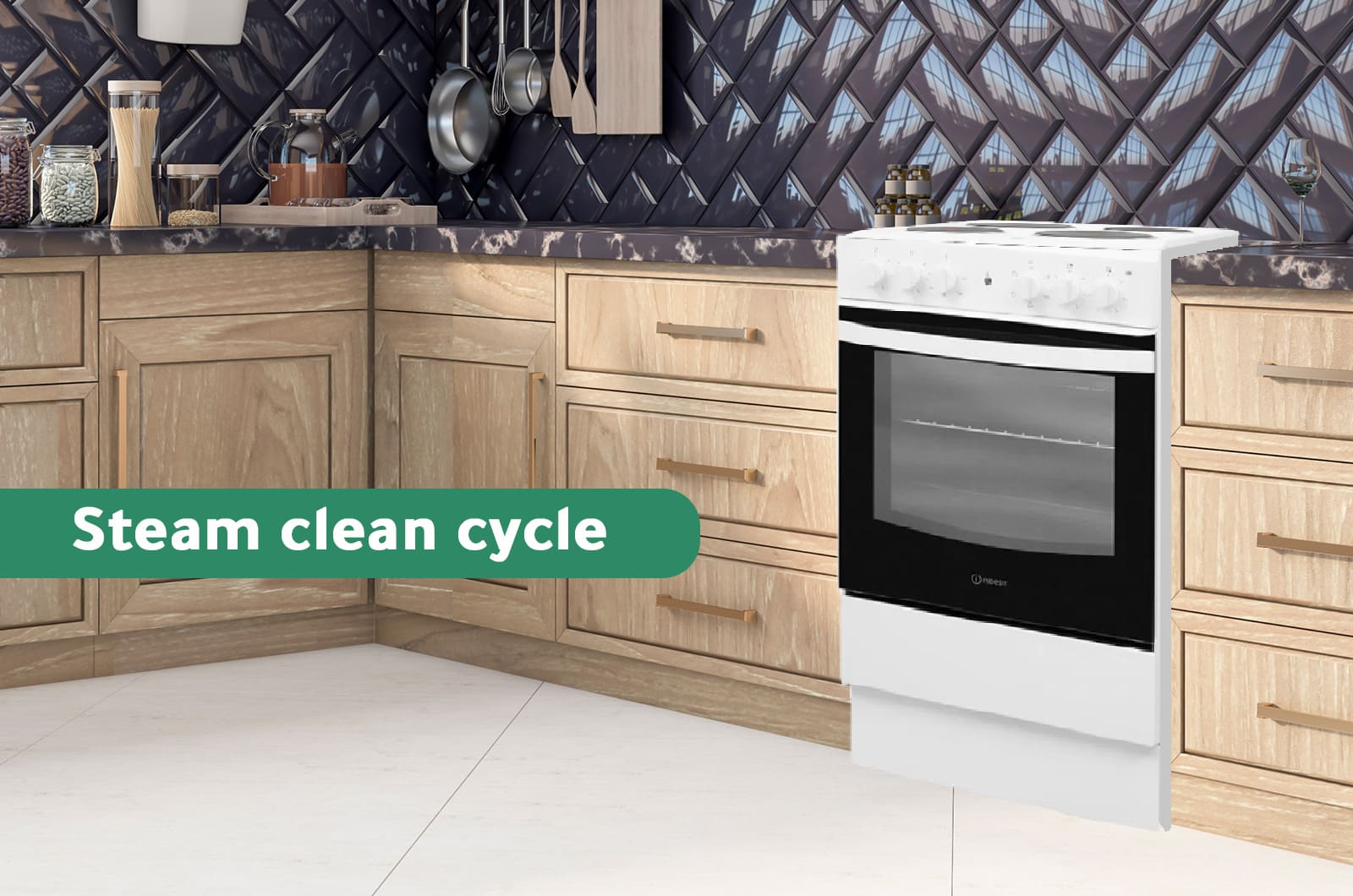 Indesit Free-standing Electric Oven - 4 Burners With Grill - White - 60x85 cm 3 IS5E4KHWeng 3