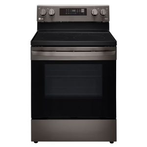 LG Ceramic Cooker with Electric Oven & Air Fry - 5 Burners - Black