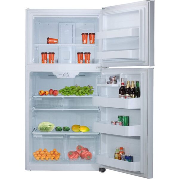 This compact stylish refrigerator will be a great addition to your kitchen. Midea brings this double door fridge style to your kitchen and offers a host of interior features that save you space and energy and help keep the foods you love fresher for longer.