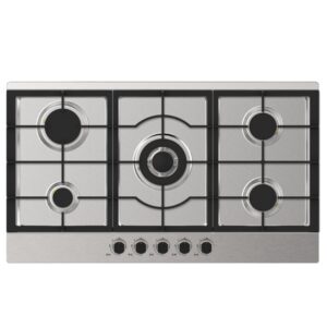 Midea Gas Cooker 5 Burners With Automatic Ignition - Silver - 90SQ005